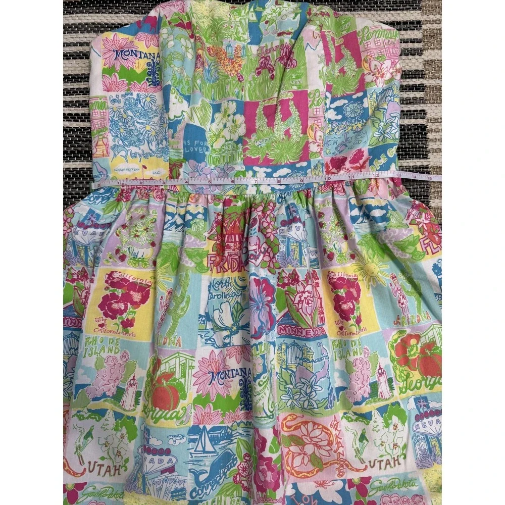 Lilly Pulitzer Dress Women's 4 State of Mind Patchwork Strapless Sundress Preppy - Picture 11 of 16